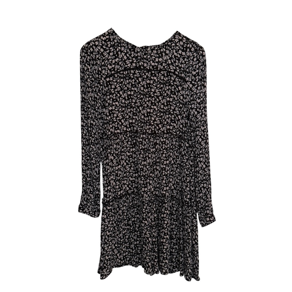 Knox Rose Black‎ Floral Long Sleeve Midi Dress Size X-Small